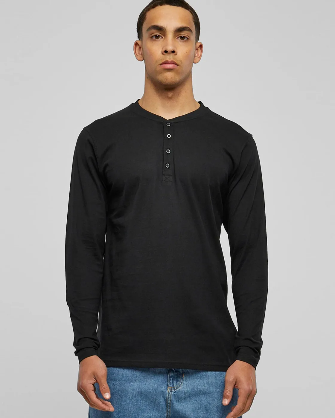 Online Basic Henley L/S pitkähihainen - Musta Pitkähihaiset