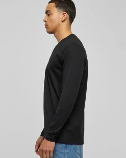Online Basic Henley L/S pitkähihainen - Musta Pitkähihaiset