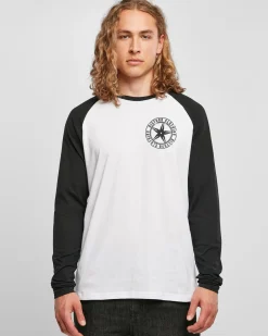 Black star chest raglan pitkähihainen - Valkoinen/Musta Pitkähihaiset