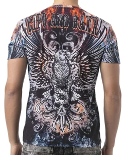Sale CT818 Eagle Skull t-paita - Sininen T-Paidat
