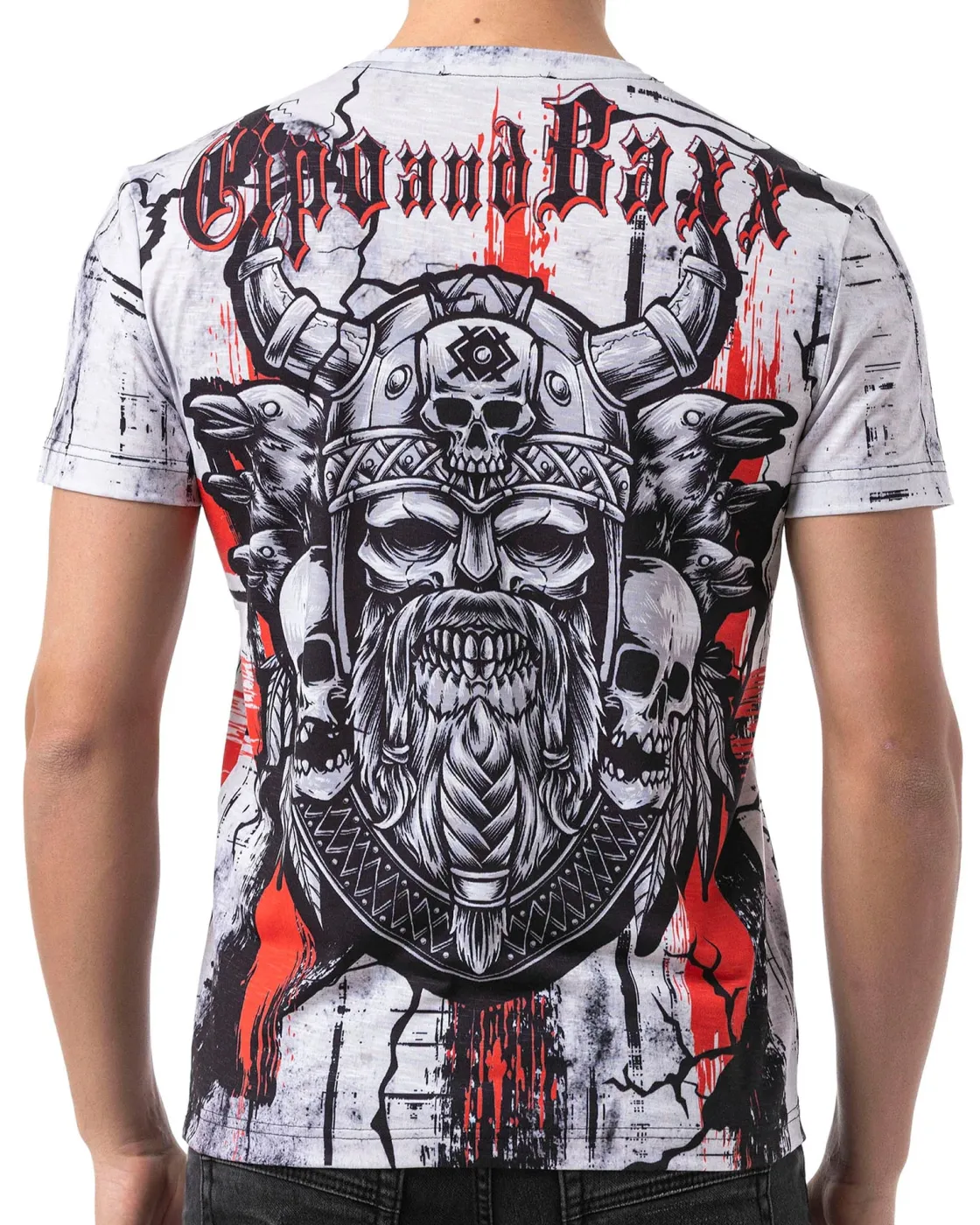 Online CT819 Viking Skull t-paita - Valkoinen T-Paidat