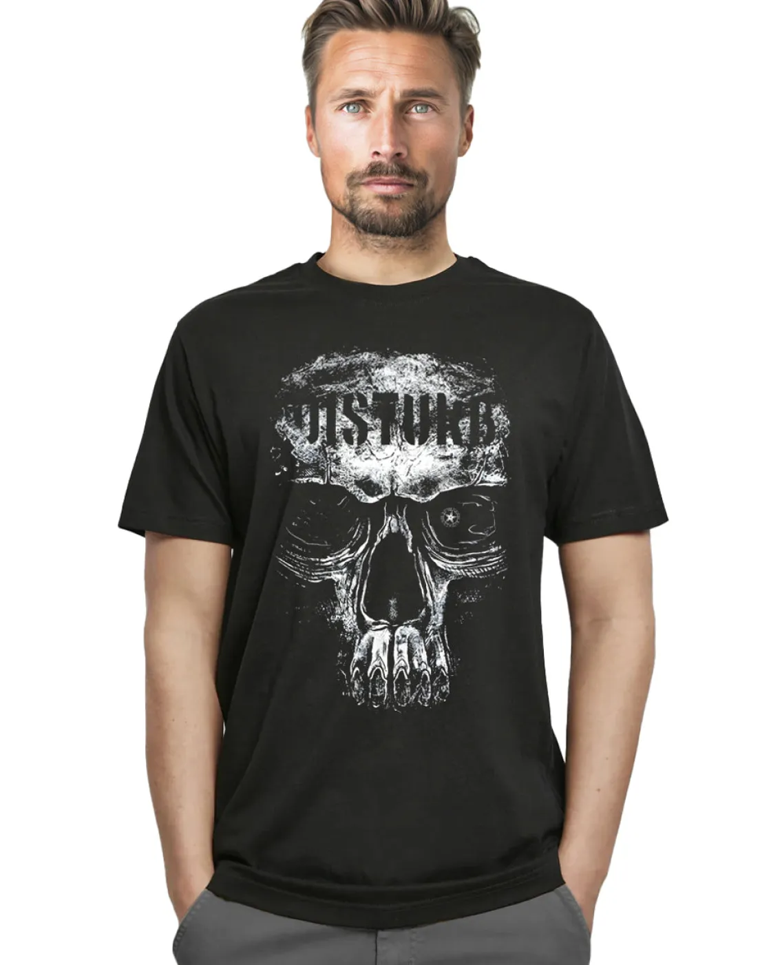 Clearance Disturb skull t-paita - Musta T-Paidat