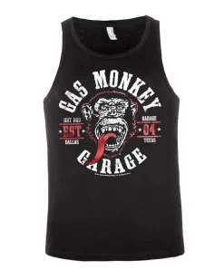 Gas monkey round seal hihaton - Musta/Valkoinen Hihattomat|Bändi- & Leffatuotteet