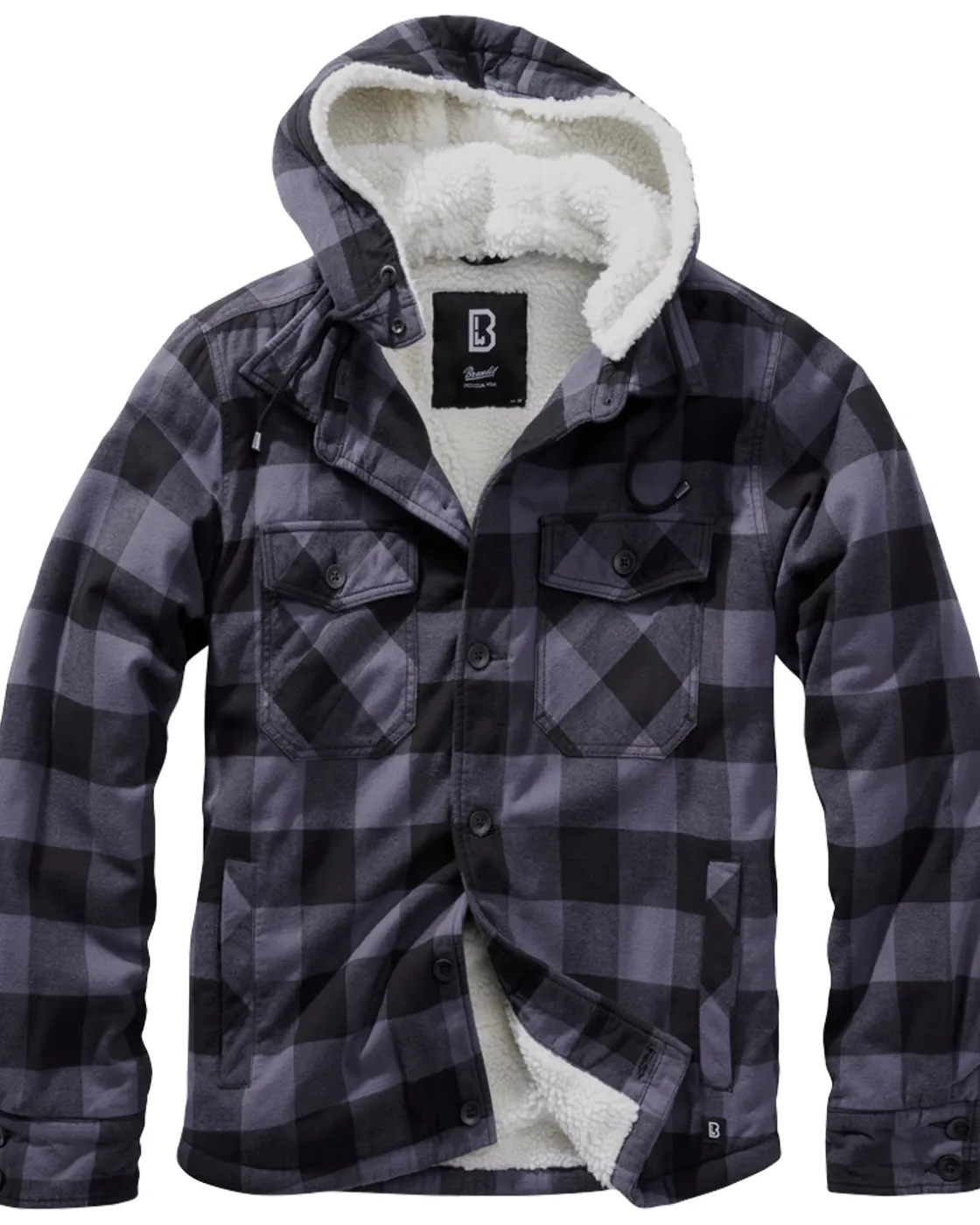 Sale Hupullinen flanellitakki - Musta/ Takit