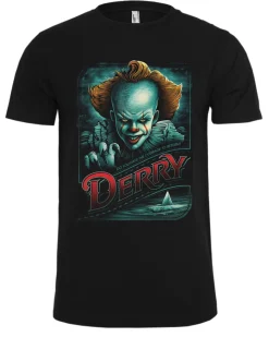 Hot IT- Pennywise in Derry t-paita - Musta T-Paidat|Bändi- & Leffatuotteet