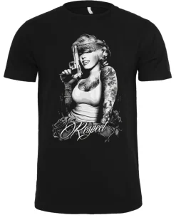Discount Monroe respect t-paita - Musta T-Paidat|Bändi- & Leffatuotteet