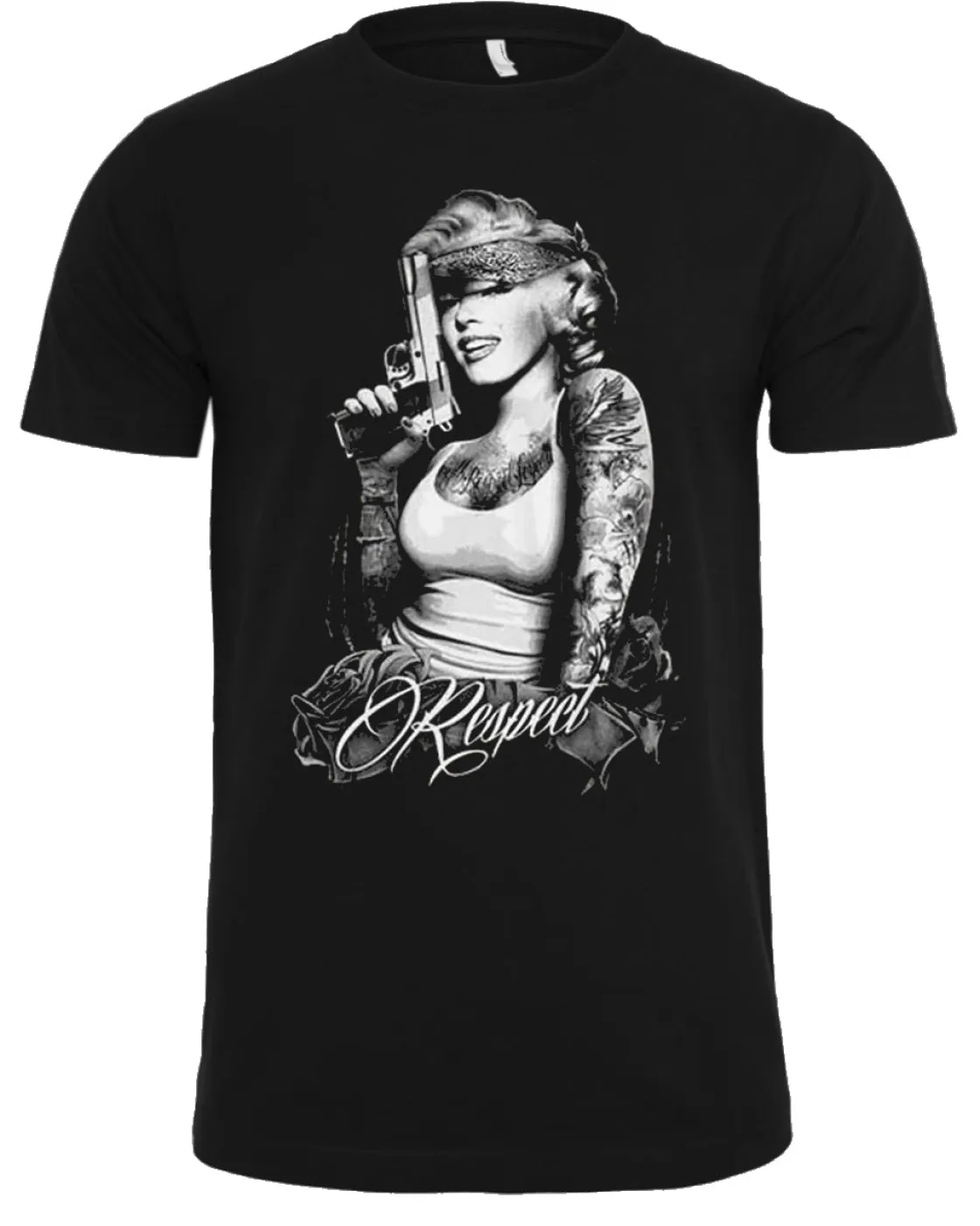 Discount Monroe respect t-paita - Musta T-Paidat|Bändi- & Leffatuotteet