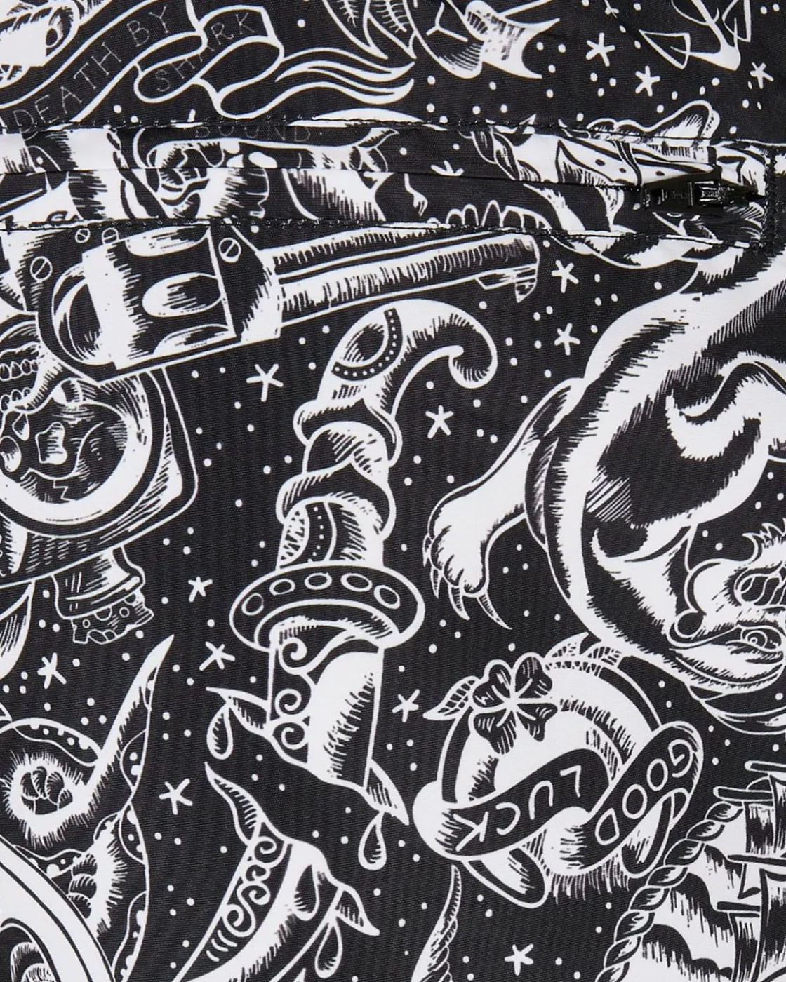 Hot Pattern Tattoo uimashortsit - /Valkoinen Shortsit