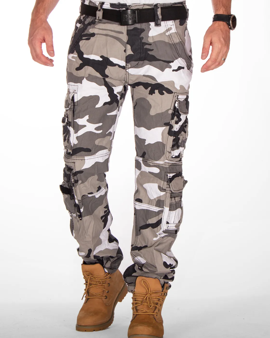 Sale Pure slim reisitaskuhousut - Valkoinen camo Housut