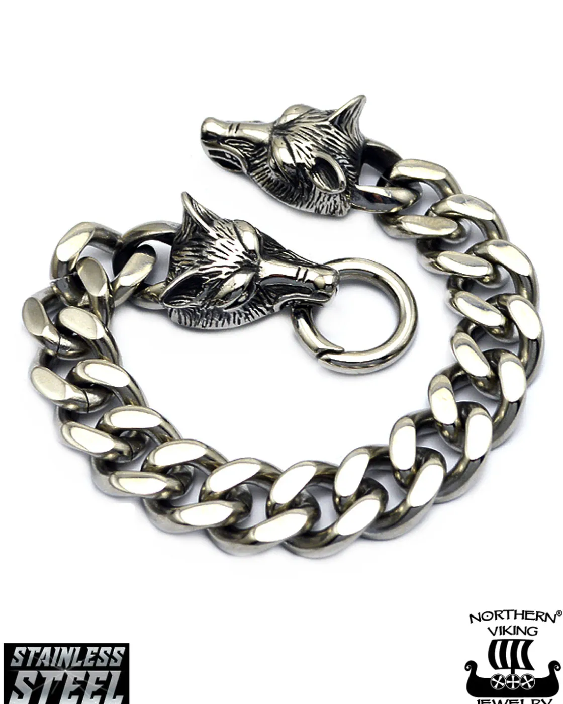Best Steel Chain Wolf Head rannekoru - Teräs Korut