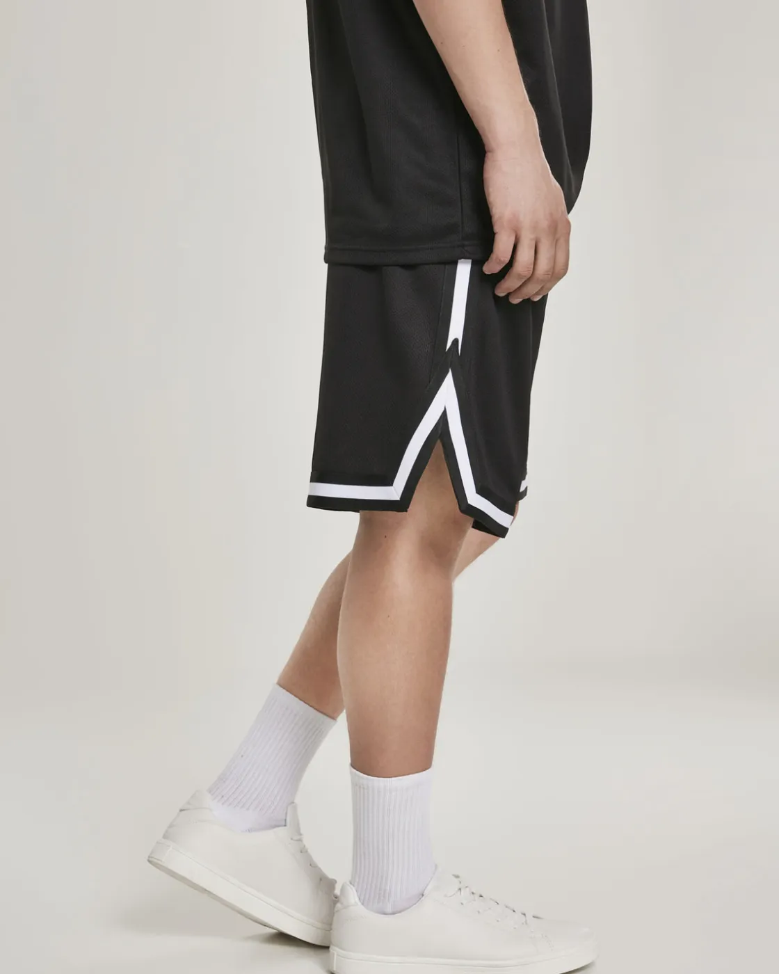 Online Stripe mesh shortsit - Musta/Valkoinen Shortsit