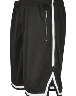 Online Stripe mesh shortsit - Musta/Valkoinen Shortsit