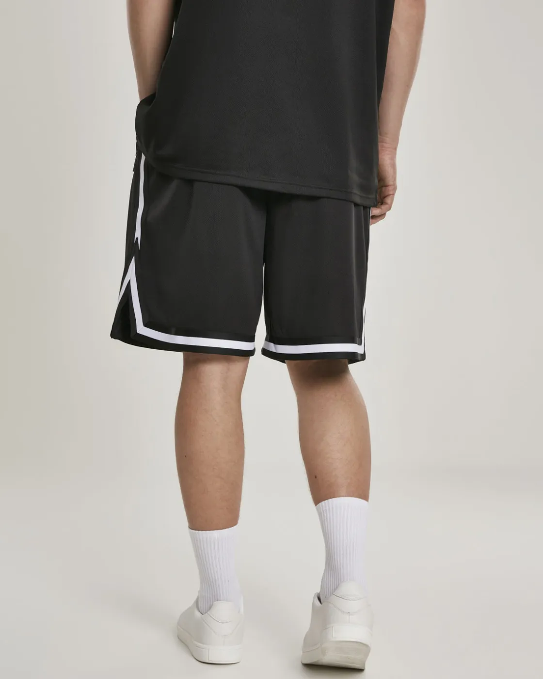 Online Stripe mesh shortsit - Musta/Valkoinen Shortsit