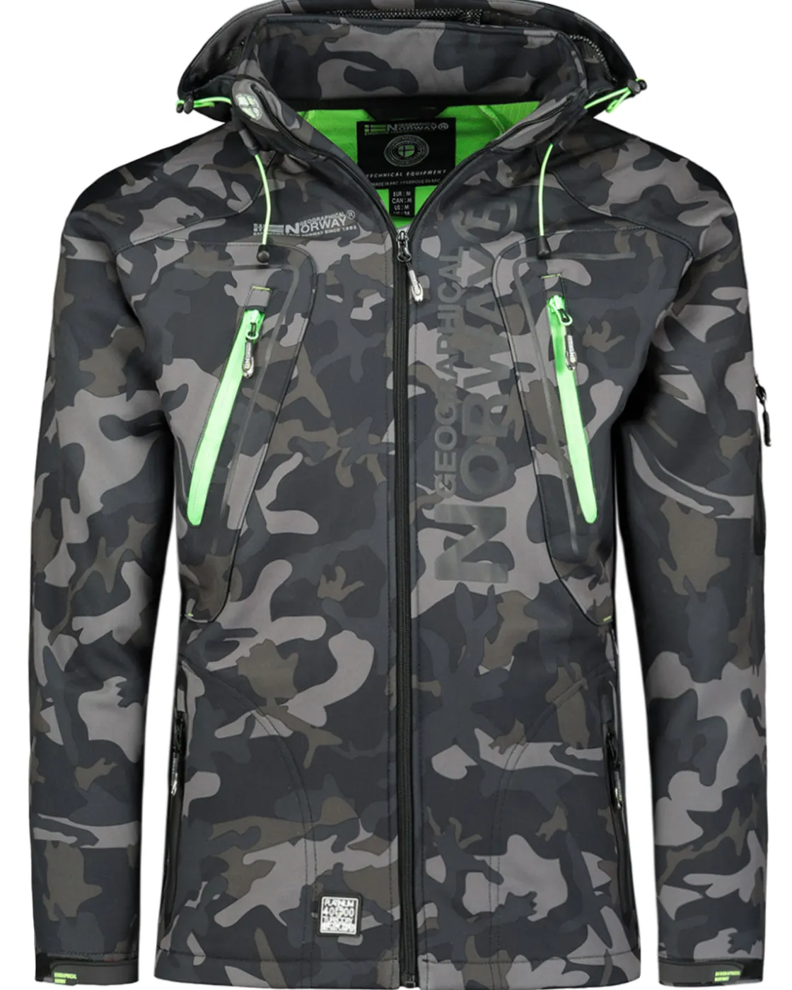 Techno softshelltakki - Camo/Vihreä Takit