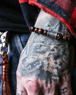New Tiger Eye Knotwork rannekoru - Ruskea Korut